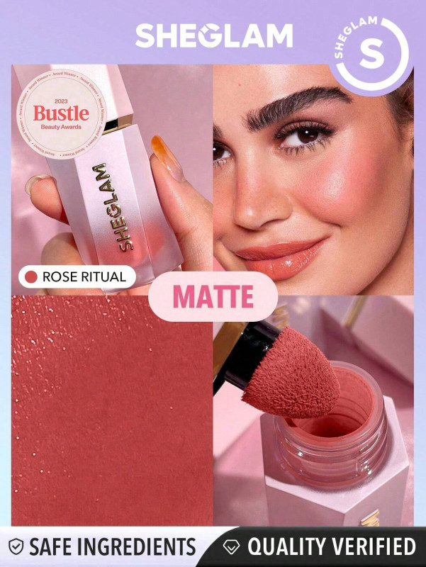 SHEGLAM Color Bloom Liquid Blush Matte Finish-Rose Ritual Gel Cream